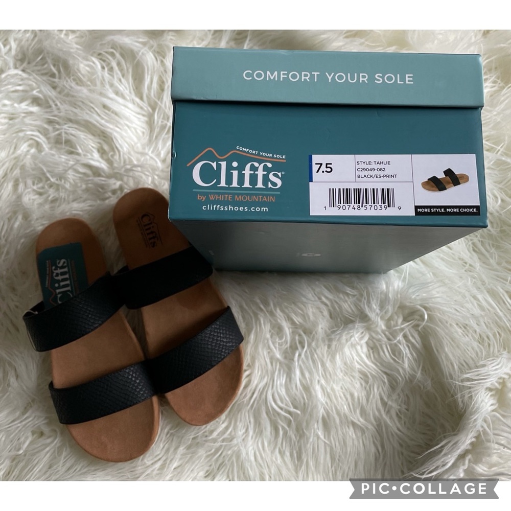SZ 7.5 WOMEN'S CLIFFS TAHLIE SLIDE SANDALS